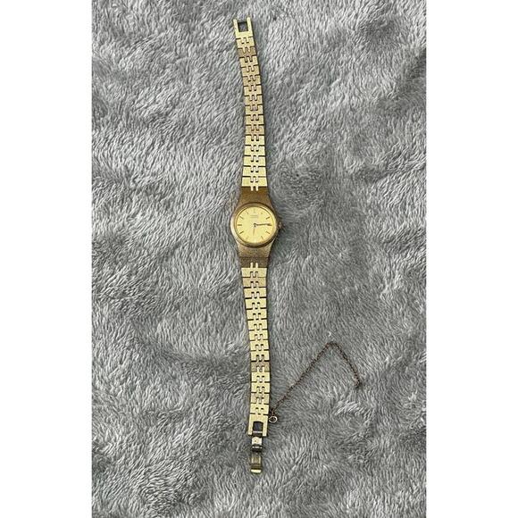 Vintage Seiko  Women Watch Gold Tone Gold Dial Round 2Y00-0019 !! Parts/Repair ! - Picture 2 of 14